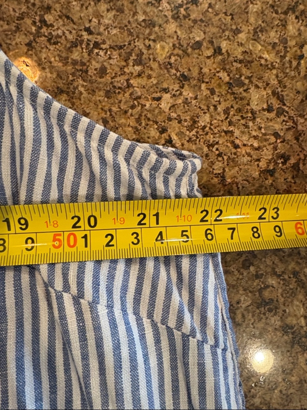 J. Jill Sleeveless Collared Blue Stripe Button-Front 100% Linen Top - Large - Picture 9 of 9